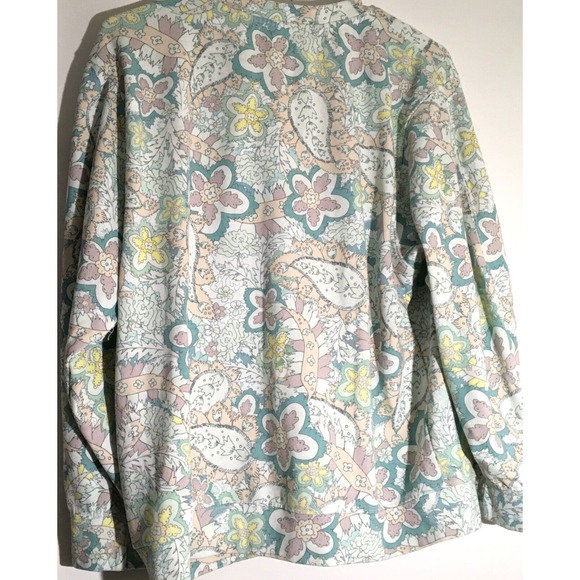 Sundry Paisley Women's Size 4 P. Paper Paisley 3/4 Sleeve Pullover Sweatshirt - Picture 4 of 5